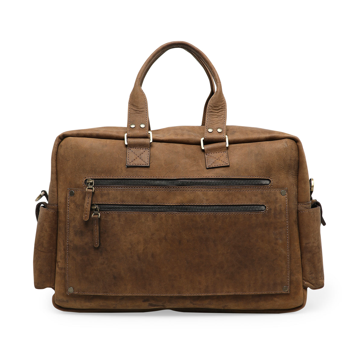 Camel leather briefcase discount