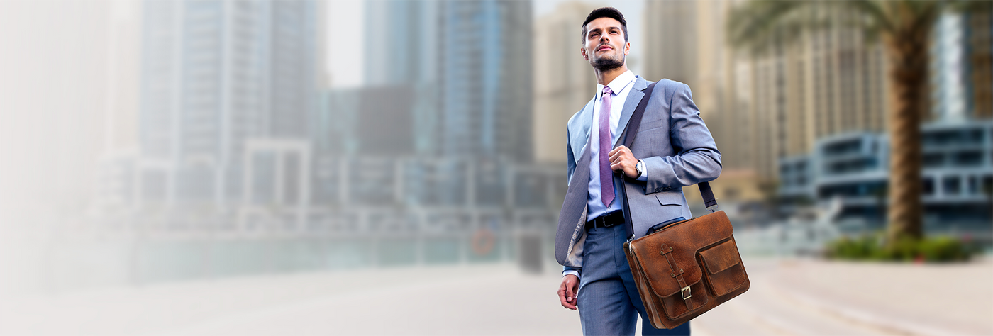 Luxury Camel Leather Accessories Collection for Men